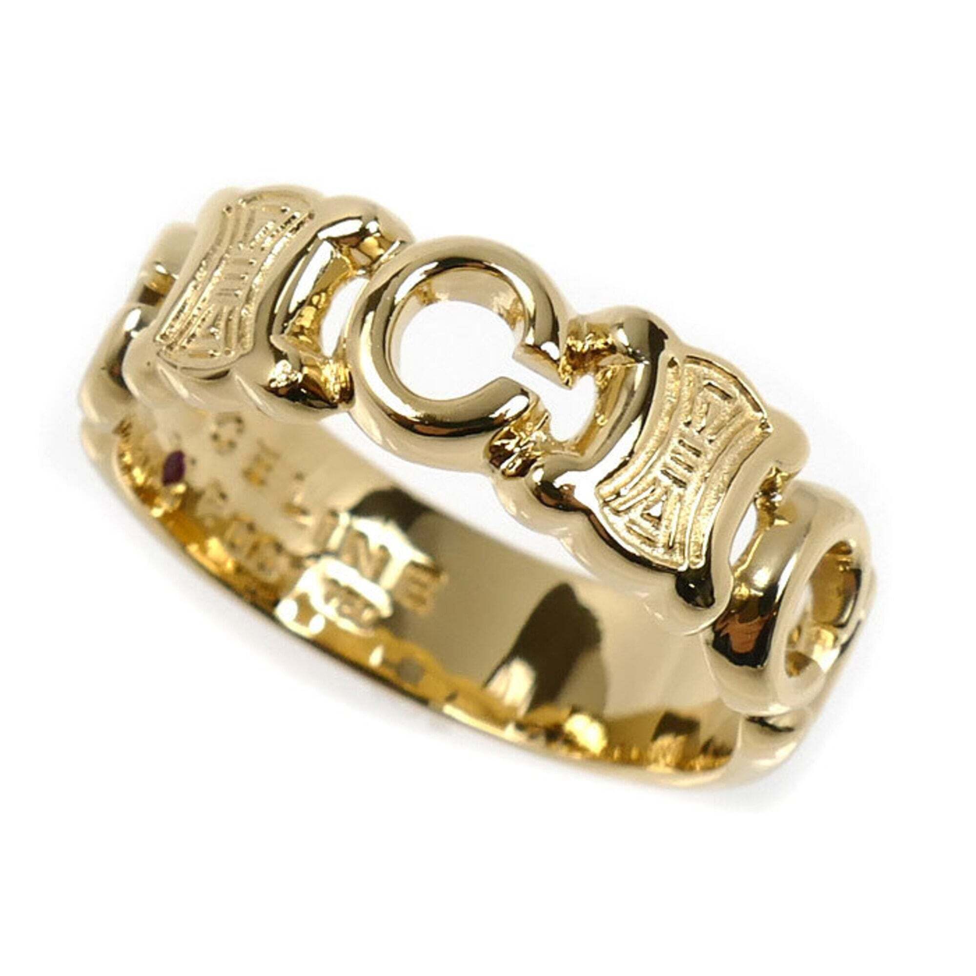 Celine 18kyg Yellow Gold Ring With 001ct Ruby 56g Womens 1858$